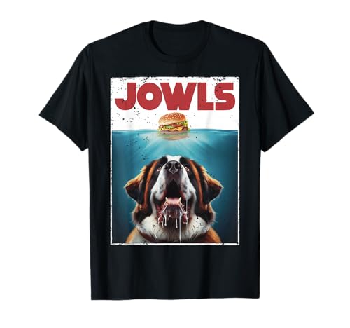 Funny St. Bernard Jowls Burger Saint Giant Dog Mom Dad T-Shirt