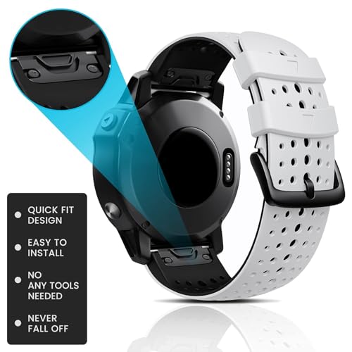 Bracelet de montre en silicone 26mm compatible Fenix 6X 7X Tactix