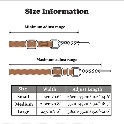 Leather Martingale Dog Collars, Padded Dog Training Collar Half-Check Stainless Steel Chain Anti-Escape No Pull Choke Collar, Premium Quality Limited Chain Cinch Collar For Small Medium Large Dogs #TOP5