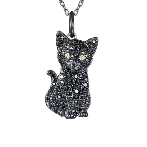 Collier pendentif chat noir bijoux élégants chatons pour femmes