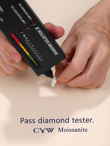 CYW Moissanite Dainty Small Pendant Necklace for Women, Solid 925 Sterling Silver, 16"/18"/20" Adjustable, Birthday Valentines Anniversary Mother's Day Ideal Gift for Her4