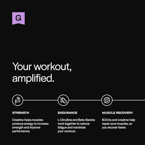 Image of Gainful Pre Workout Powder with Creatine, Caffeine Free Clean Energy, L Citrulline and Beta Alanine for Endurance, BCAA Blend for Muscle Recovery, Vegan, Non GMO, Wild Berry, 10 Servings