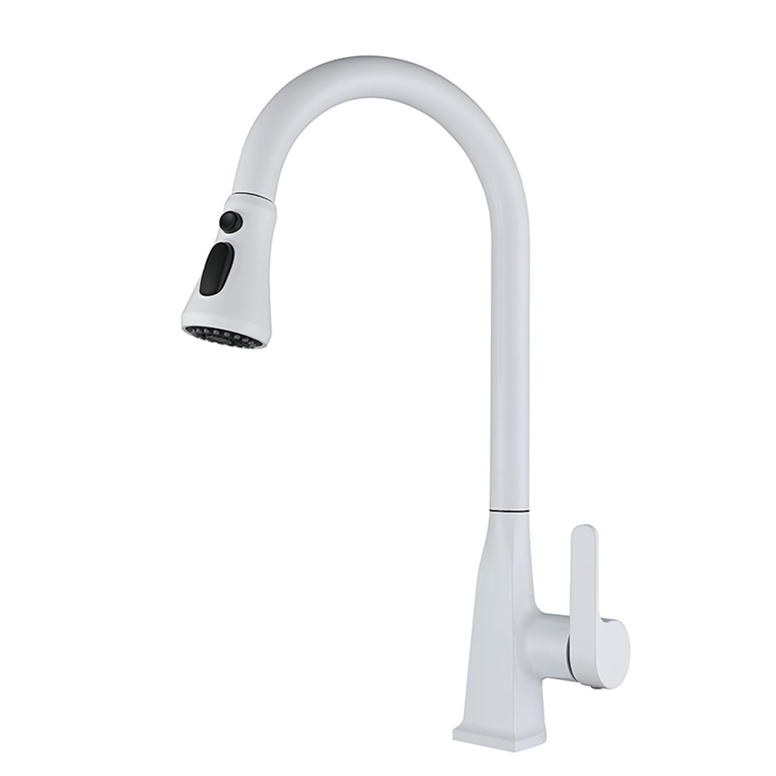 ZYCHSJXA Kitchen Bath Taps with Pull Out Spray Faucet Swivel Brass-White