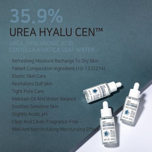 APLB Urea Hyaluronic Acid Ampoule Serum | UREA HYALU CEN™ 35.9% 1.35 FL.OZ/Korean Skincare, Deep hydration, Nourishing, Dry skin, Wrinkle care, Revitalize for gentle and improve skin texture