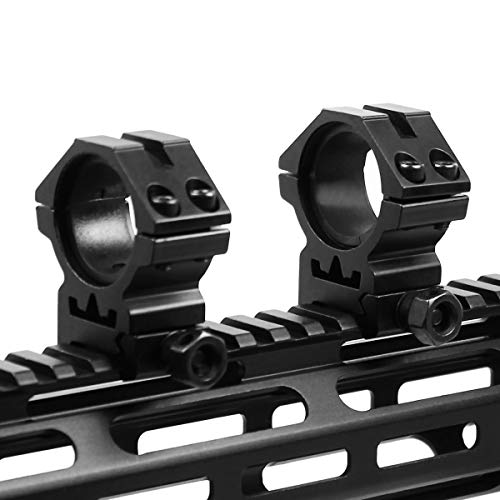 West Lake Scope Rings 1 Inch 30Mm Low Profile Scope Mounts For Picatinny Weaver Rail (Set Of 2), See-Thru Design, Ring Adapter Inserts Included #TOP7