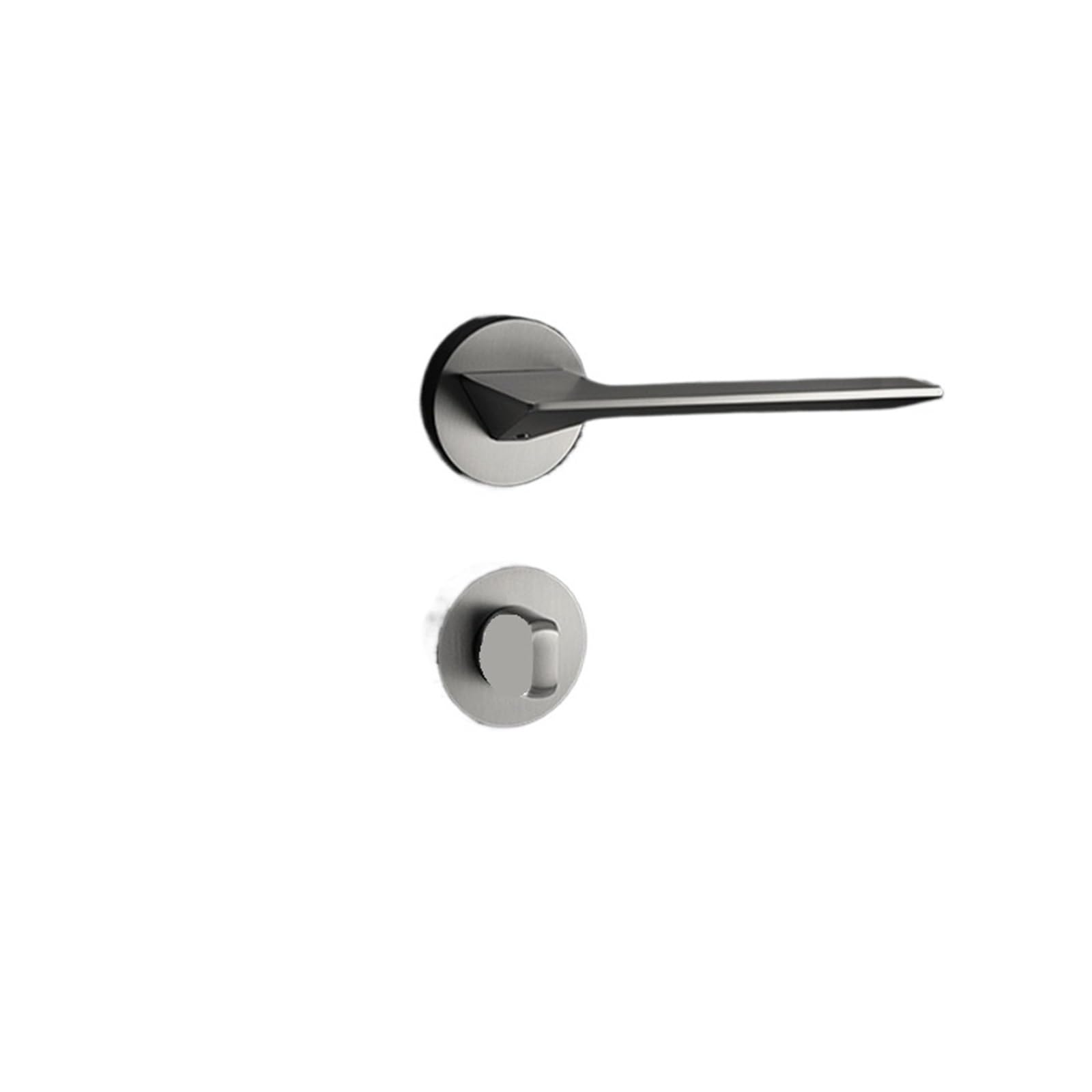 Serrure cachée pour porte en bois et suite parentale au design minimaliste gris acier