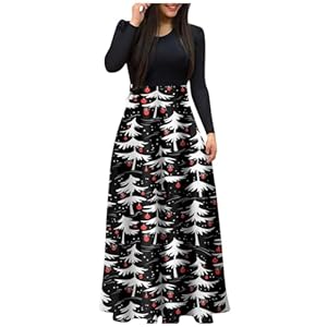 Women'S Christmas Party Dress Fashion Casual Print Round Neck Long Sleeves Oversized Maxi Dress, S-2Xl 11 41m3yfmlyvl. sl500 . ss300