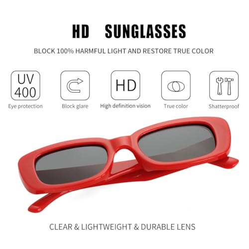 Image of Kursan Small Rectangle Sunglasses for Women Men Square Frame Sun Glasses - 100% UV400 Protection