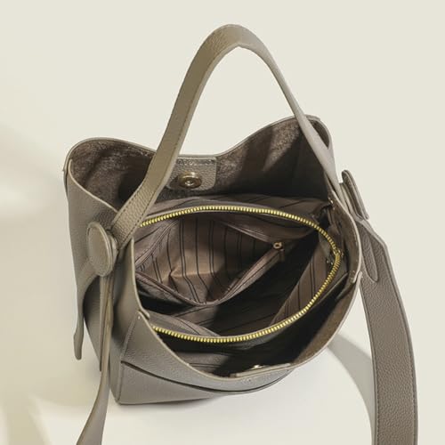 Image of Bucket Tote Purses for Women Designer PU Leather Shoulder Crossbody Bag Large Top Handle Satchel