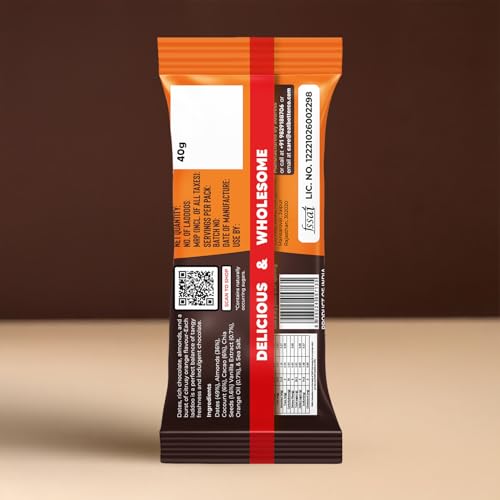 Image of Orange Chocolate - Sugar-Free Laddoos | High Protein & Instant Energy | 95% Dry-Fruits - Healthy Chocolate - No Added Sugar | Healthy Snacks | Energy-Bar Replacement (Pack of 4-40gm)