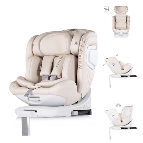 Chipolino Kindersitz Clima Air i-Size (40-150 cm) Isofix Lüftungs-Heizfunktion beige