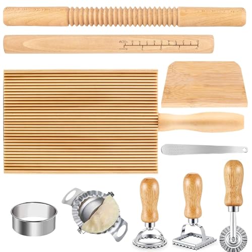 Coupe-pâtes et planche à gnocchis en bois avec coupe-ravioli pour machine à pâte