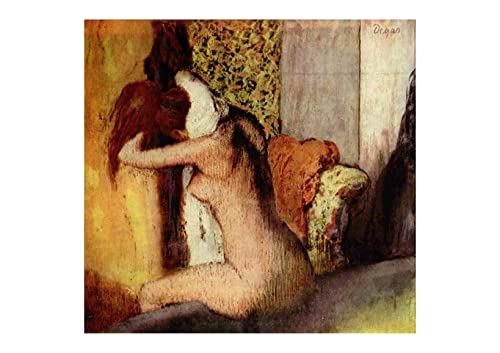 Affiche encadrée Edgar Degas After The Bath mat taille medium pour décoration bureau élégant