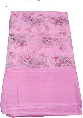 Anaya Mosquito Net 6.5 X 10 FT Big Size Bed Pink Printed Heavy Quality Polyester Soft Net