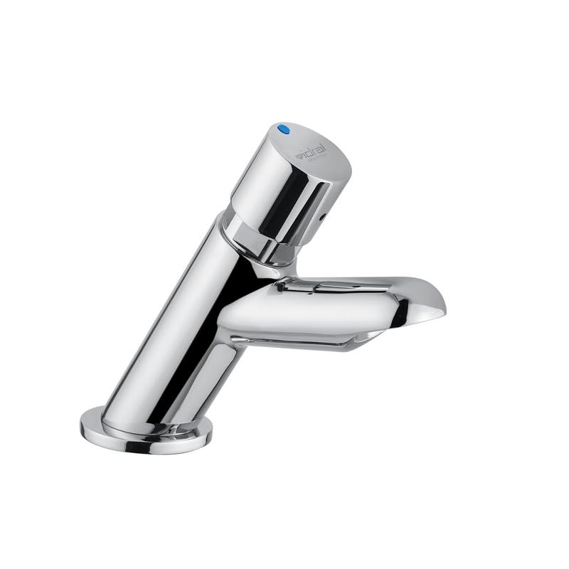 Grifo de lavabo temporizado serie MODERN con mando antibloqueo de botón y premezclador mecánico - Idral