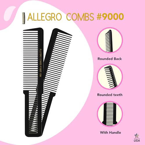 Peine Allegro Combs 9000 Clipper Wide Teeth Negro miniatura 4