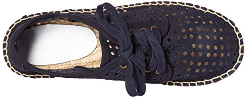 Bayton Puravida mocassim feminino de camurça azul marinho, Azul marino, 10