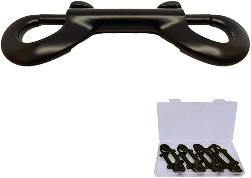 Black Double Ended Bolt Snaps Hook 3.5inch,8Pcs Zinc Alloy Trigger Chain,Multipurpose Metal Clips Key Holder,Pet Leash Connection,Nickel Plated,Load 120lbs