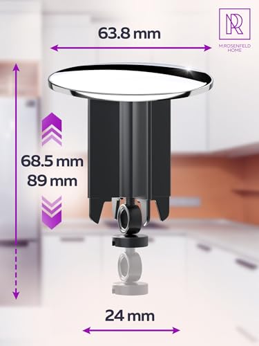 M. Rosenfeld Home Waschbeckenstöpsel mit Deckel 63mm Chrom Abflussstopfen – aus Messing, Universal mit Gummi für Waschbecken im Bad und Bidets - Excenterstopfen - Höhenverstellbar Rostfrei & Dicht