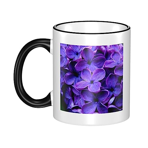 Tasse en céramique fleurie violette 326 g de qualité supérieure - 2