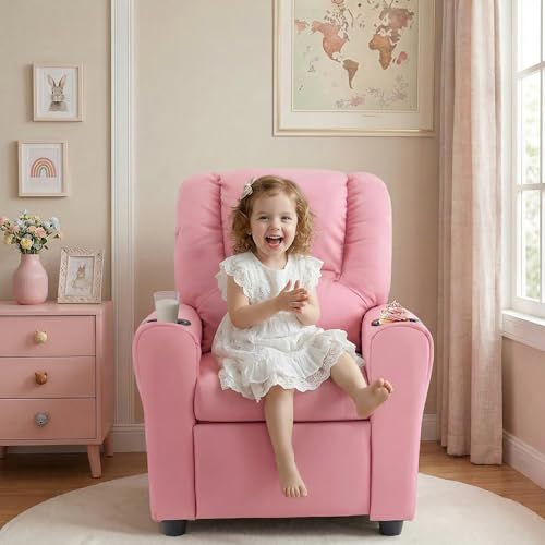 Kids Recliner Chair PU Leather Reclining Toddler Sofa