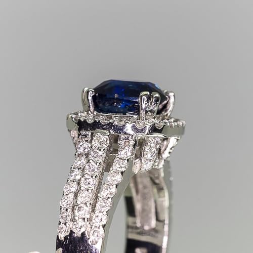 Brilliant Blue Cubic Zirconia Women Rings Luxury Wedding Band Fashion Jewelry3