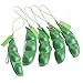 TIBDALA Pea Poppers Fidget Toy, 12 Packs Funny Facial Expressions Squeeze a Bean Pea Pods Keychain Extrusion Bean Soybean Edamame Stress Relief Fidgets Toy for Sensory Kids Adults