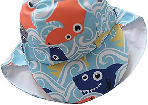 Image of Toddler Baby Boys Swimsuit One Piece Bathing Suit Rash Guard Swimwear UPF 50+ with Hat