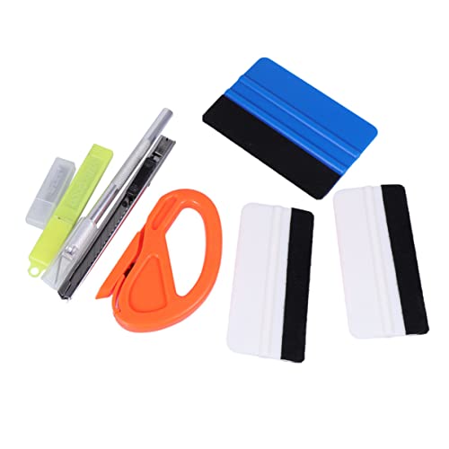 PRETYZOOM 7Pcs Vinyl Film Tool Kit Professional Squeegee and Scraper Set for Auto Window Tinting Wrapping and Decal Installation Durable and Portable Tools