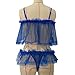 Women 2PC Sexy Mesh Lingerie Sexy Fashion Sexy Underwear Suits Lingerie Underwear Sleepwear womens sexy (Blue, XXL)
