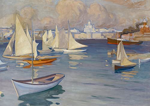 Cuadro en lienzo de El puerto de Nyländska Jaktklubben por Albert Edelfelt 60x90cm