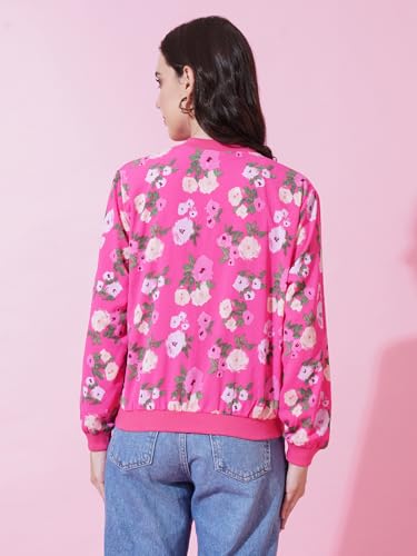 Image of 9 Impression Women's Printed Bomber Jackets | Full Zipper Regular Jacket | Casual Sweatshirt | Oversized Jackets for Women | Outdoor Office Wear Winter Jackets