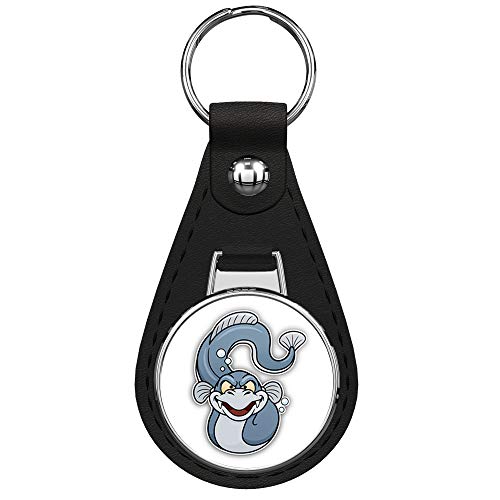 Rasso Graphic Studio Electric Eel Cartoon Keychain Black Premium Leather