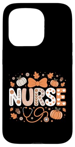 秋 かぼちゃ 看護師 聴診器 ハッピー 秋 yall 女性 看護師 スマホケース iPhone 15 Pro 用
