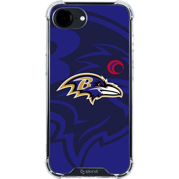 Skinit Clear Phone Case Compatible with iPhone 16e - Officially Licensed NFL Baltimore Ravens Double Vision Design