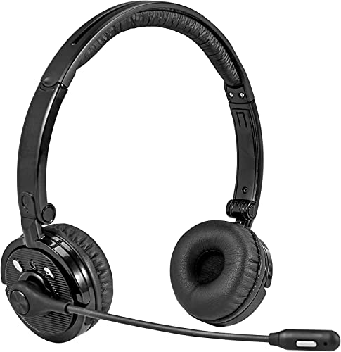 LUXMO Bluetooth Headphones Mic with Mute Button Stereo Headset Wireless Headphones Great for Cell Phones Tablets, Home Office & Business, PC, Call Centers, Skype Calls, Foldable On Ear Design