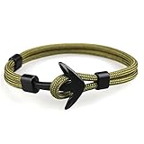  EXINOX Pulsera Nautica  Hombre Mujer  Nautica Edition  Ancla Negro Mate (Verde)
