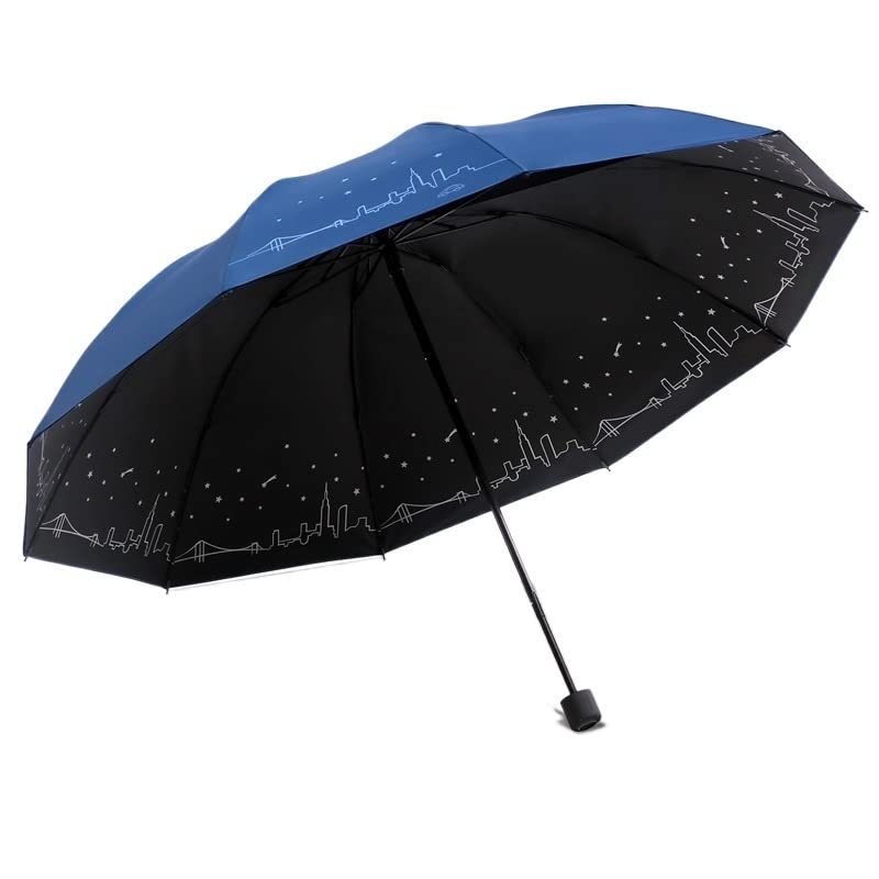 Parapluie Colle Noire City Starry Sky à renforcement augmenté et finitions haut de gamme