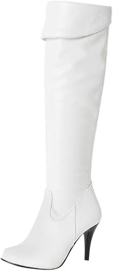 Women's Knee High Boots Clearance Over The Knee Slouchy Faux Leather Stiletto High Heel Boots Pointed Toe Tall Boots Long Boots Thigh High Fashion Boots Stretch Over The Knee Boots