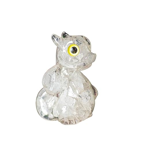 HUFFA Natural Crystal Dragon Ornament - Resin Sculpture Desk Accessory for Home Decor