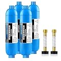 Lifefilter RV Inline Marine Water Filter, Reduces Chlorine, Bad Taste&Odor for RVs,NSF Certified with Flexible Hose Protector (Pack of 4)