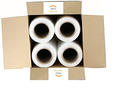 Mialo 19” X 1000Ft 80 Gauge Strong Roll Clear Strech Wrap- Heavy Duty Pallet Parcel Packing Plastic Cling Film- High Performance Strech Tear Resistant Clear Film Wrap – 19” Wide X 1000Ft (1 Pack) #TOP5