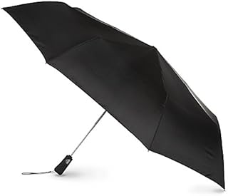 Totes Blue Line Golf Size Auto Open/Close Umbrella, Black