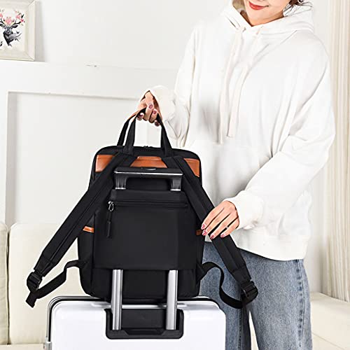DYNWAVE Mochila para Laptop Feminino Masculino, Mochilas Elegantes para Escola Universitária - Preto