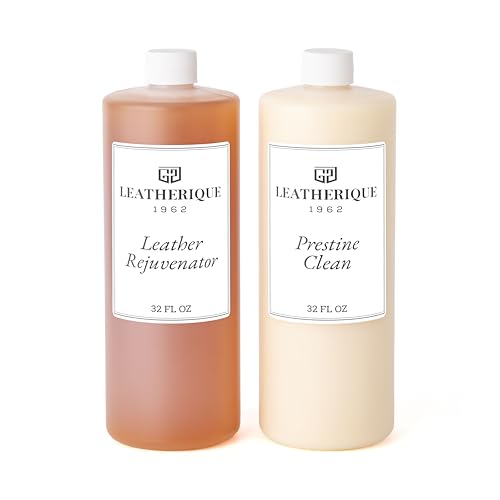 Leatherique Leather Care & Preservation Set - 32 oz | Leatherique Rejuvenator Oil & Prestine Clean 2-Step System | Softens Conditions & Preserves Leather | Perfect for Cars Furniture Saddles & More