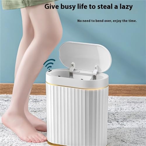 Cubo de basura con sensor inteligente de 7L acabado premium dorado para baño 5
