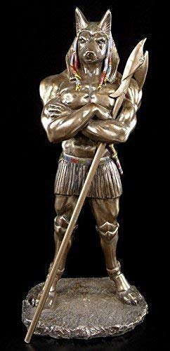 Anubis Figura como Guerrero con Lanza Bronceada - Egipto Decoración