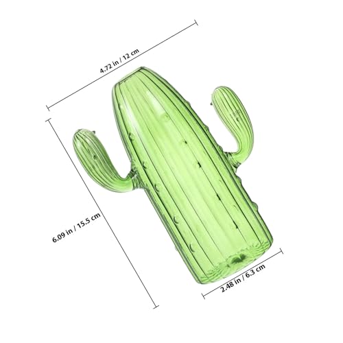Jarrón de vidrio cactus verde para centro de mesa de comedor moderno 3