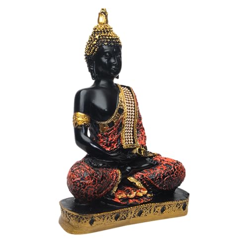 Image of Meditating Buddha Statue Showpiece, Gold Finish Decorative Resin Buddha Idol for Home Decor, Living Room, Office Desk, Meditation Room, Spiritual Gift, Tabletop Decorative Figurine