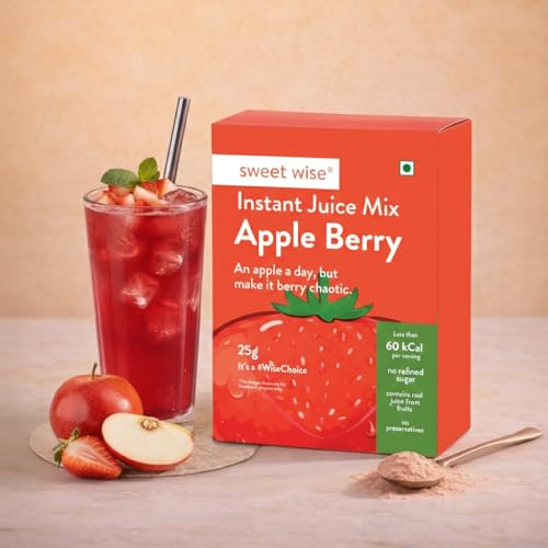 Image of Sweet wise Instant Juice Mix- Apple Berry 125gm| Natural Juice Powder| No refined sugar| No Artificial Preservatives